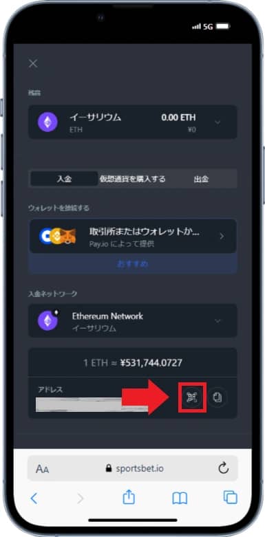 スポーツベットアイオー　入金ステップ5